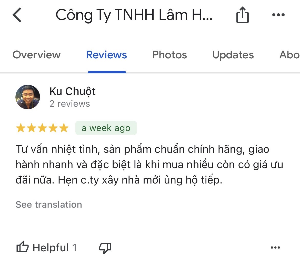 Đánh giá maps cửa hàng thiết bị vệ sinh