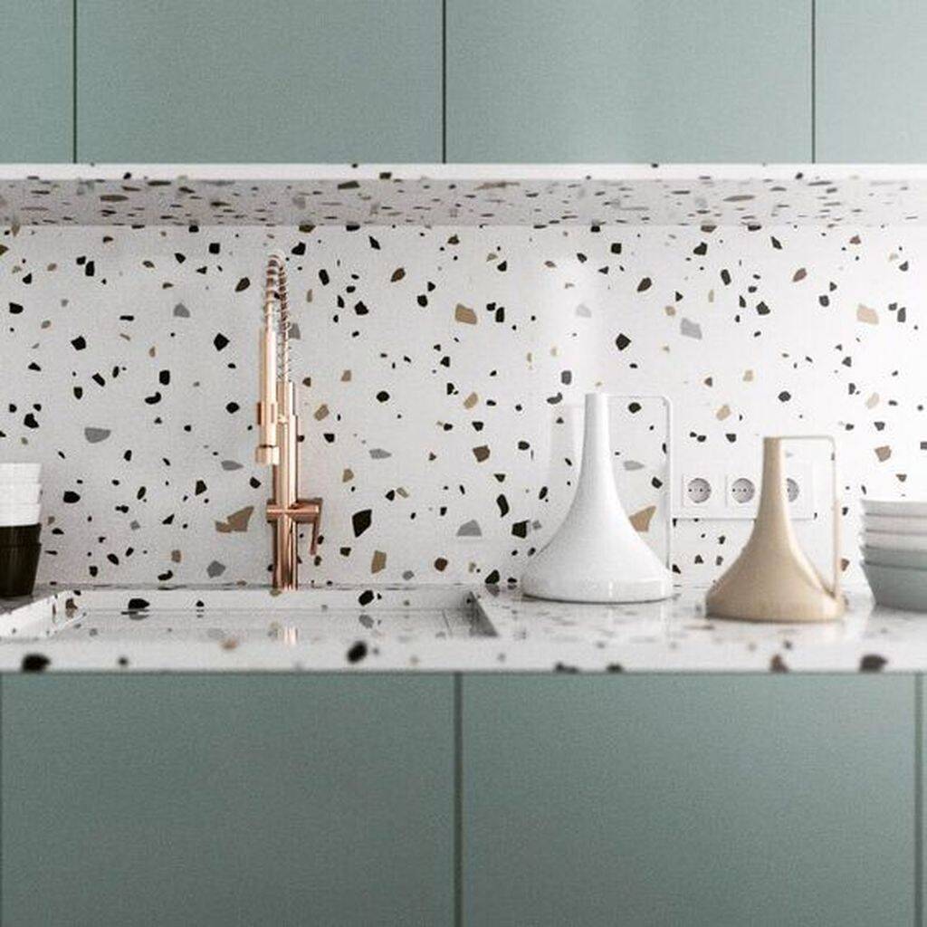 Mẫu gạch ốp tường bếp Terrazzo